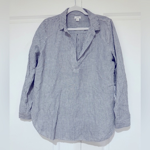 J.Crew High-low tunic top sz M blue/grey - Picture 5 of 8